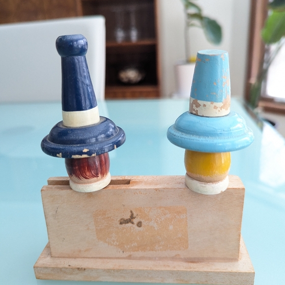 Vintage 1950s Wooden Wine Opener & Bottle Opener Bar Tools Wood Dolls in Stocks - Picture 6 of 10